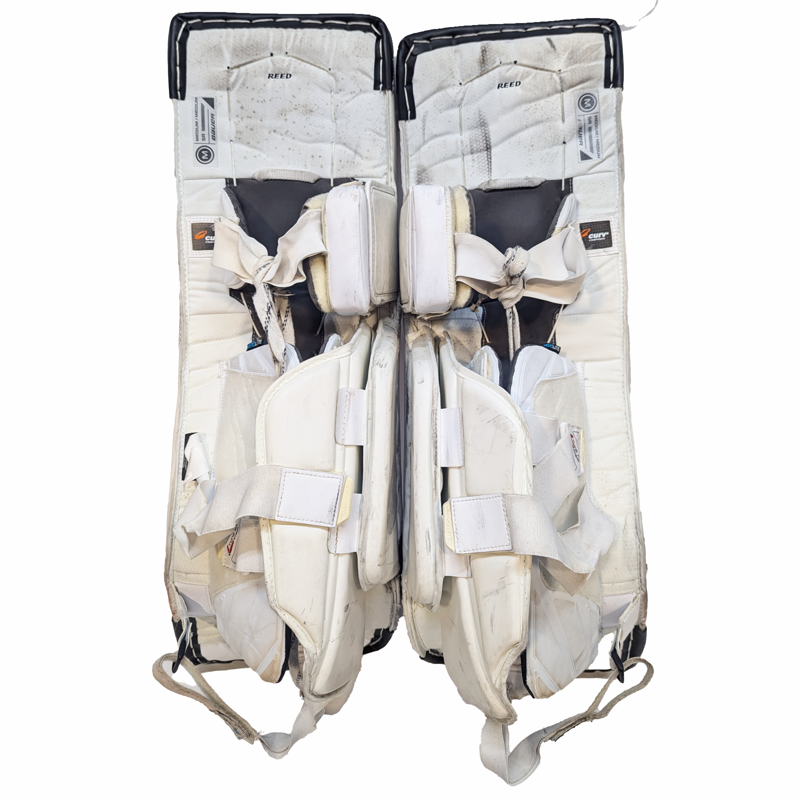 Bauer Supreme 2S Pro - Jambières de gardien de but Pro Stock d'occasion (blanc/marron)